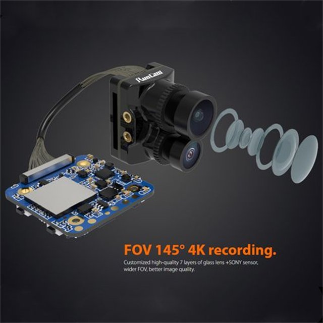 RunCam Hybrid 2 Upgraded 4K FPV and HD Recording Camera with Dual Lens FOV 145 angle Phoenix 2 Analog Sensor 128G DIY