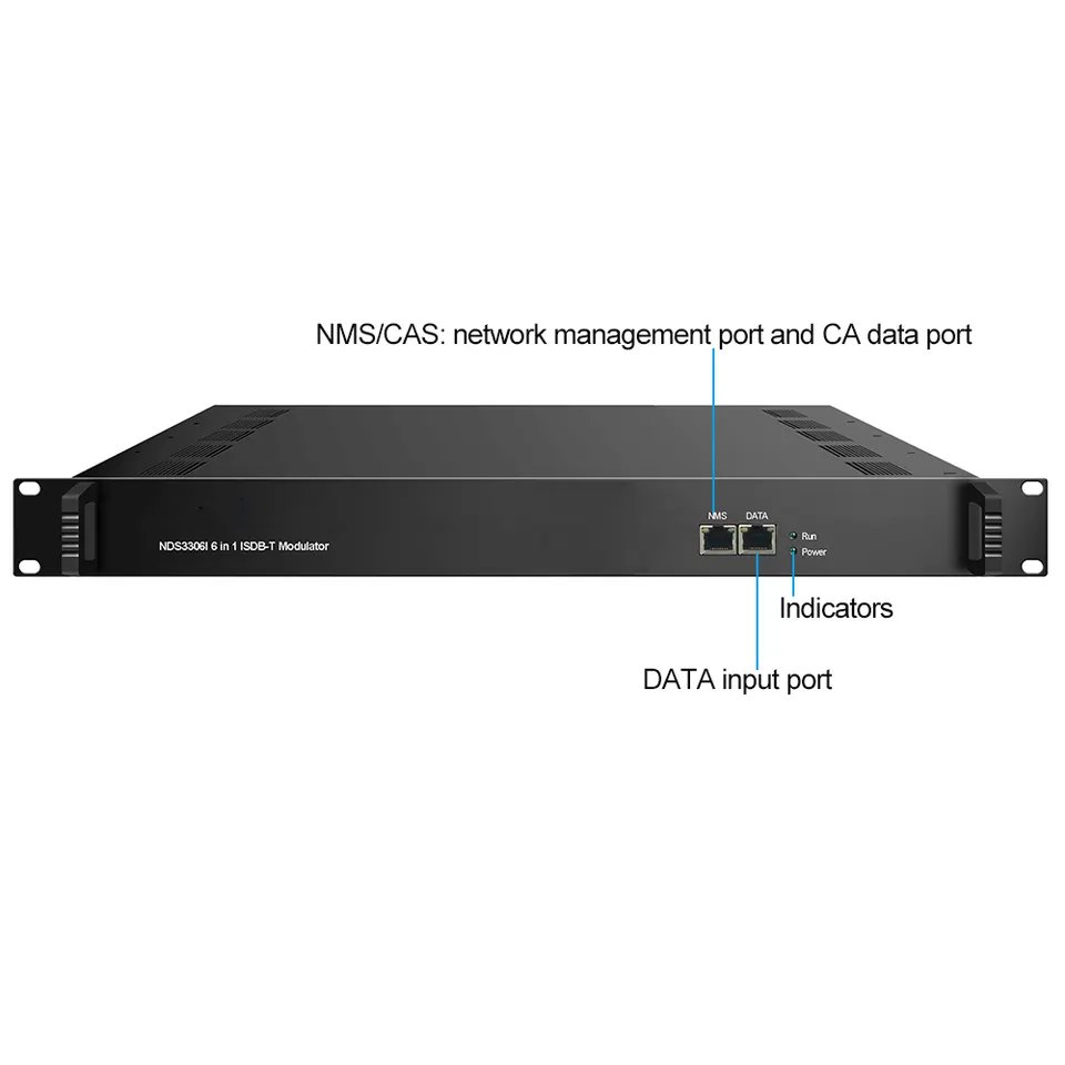 192 IP input to 6ch ISDB-T carriers out, 6/16 IP out NDS3306I IP to ISDB-T rf modulator