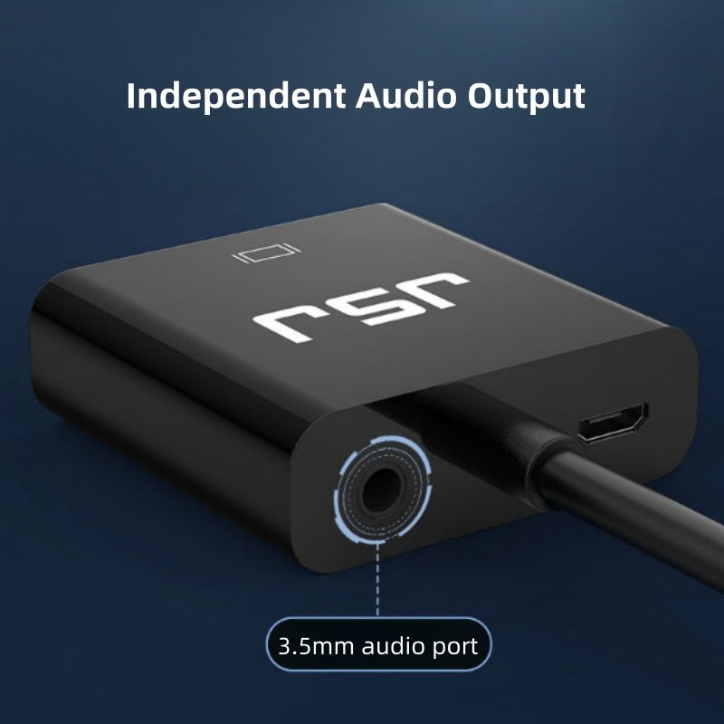 HD MI to VGA Audio Video Converter Cable Digital Analog HD 1080P Converter For DVD PS3 PC Laptop Tablet HD MI To VGA Adapter