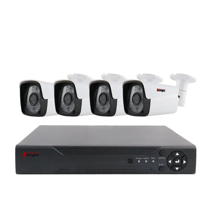 ANSPO CCTV 2MP 5MP AHD Analog Camera OUTDOOR 4 channels DVR 1080P waterproof cctv security camera system