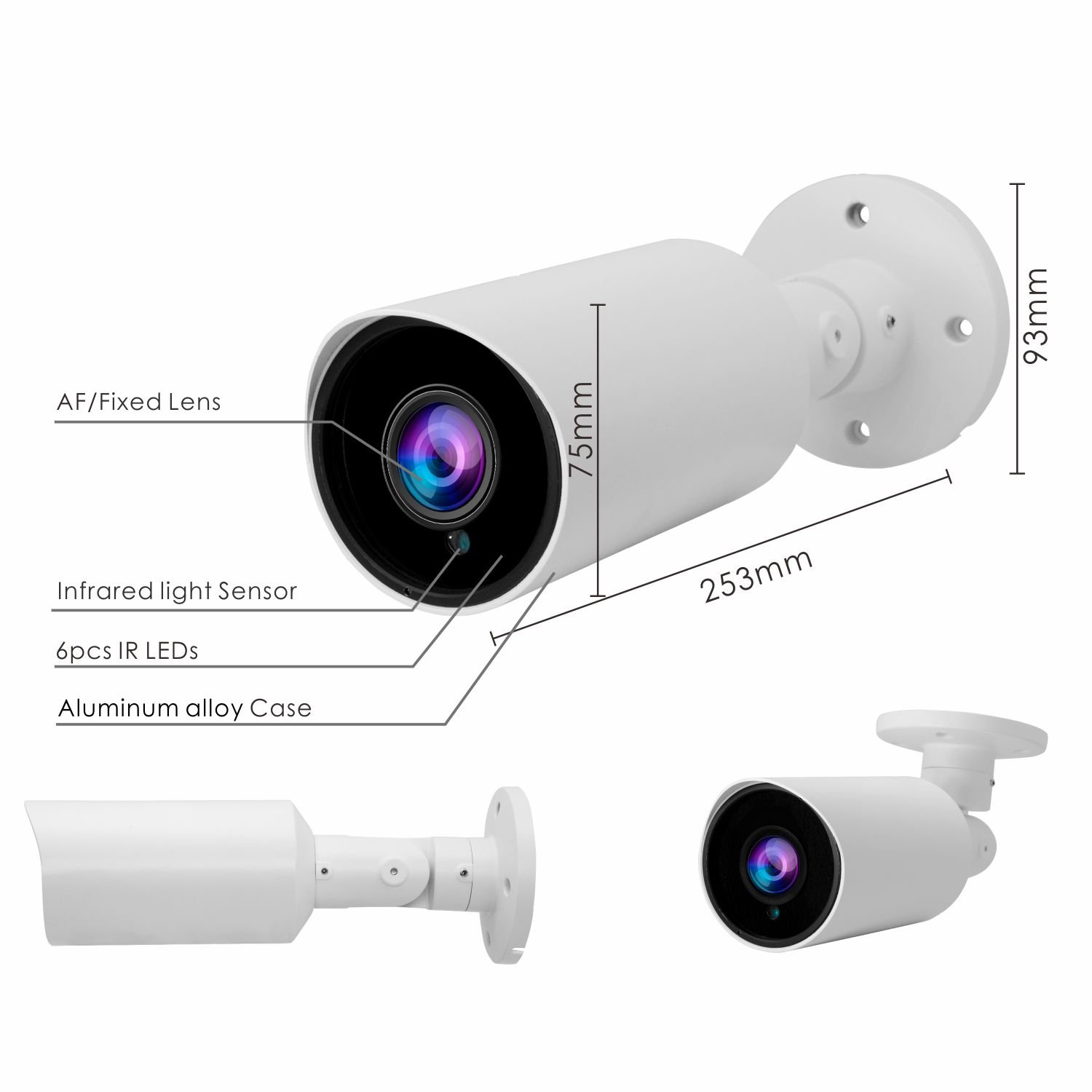 2MP/5MP/8MP IMX series 4in1 5X/4X Motor IR Lens AF OSD Bullet HD Analog CCTV System Camera