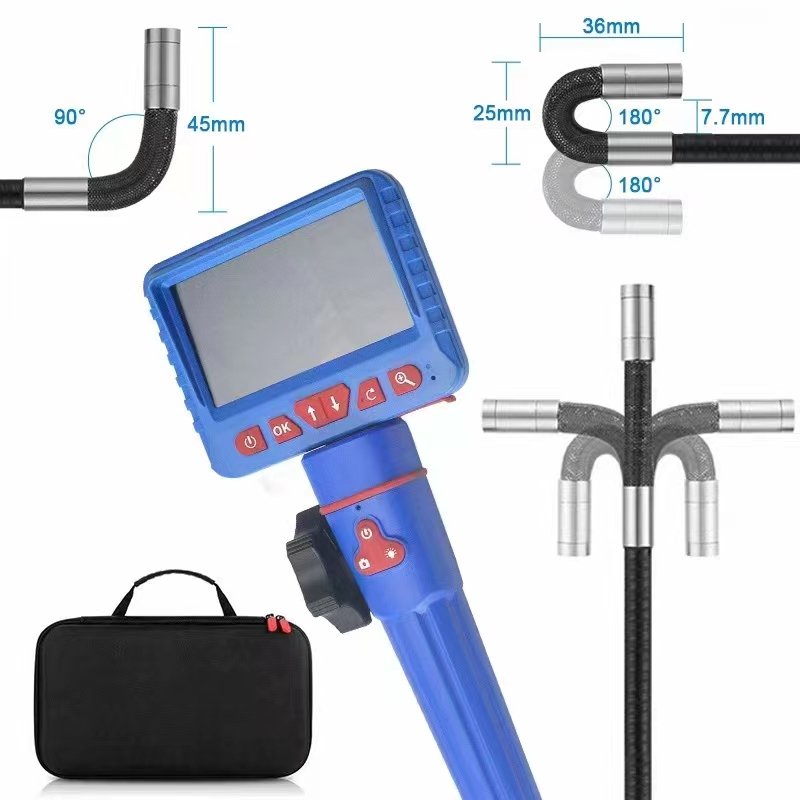 Analog camera Car Engine Detection Tool 2 Way Articulation Flexible Industrial Video Borescope Inspection Camera