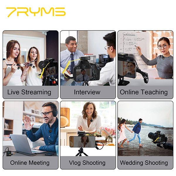 7Ryms iRay DW20 pro 2.4G wireless lavalier microphone with charging box charging case