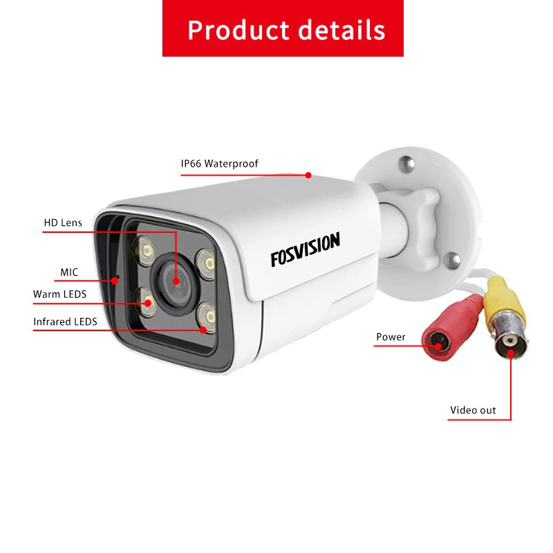 China hot sale CCTV Manufacturer Full Color Night Vision Outdoor 3.6mm Lens HD 2MP AHD Plastic bullet CCTV camera analog camera