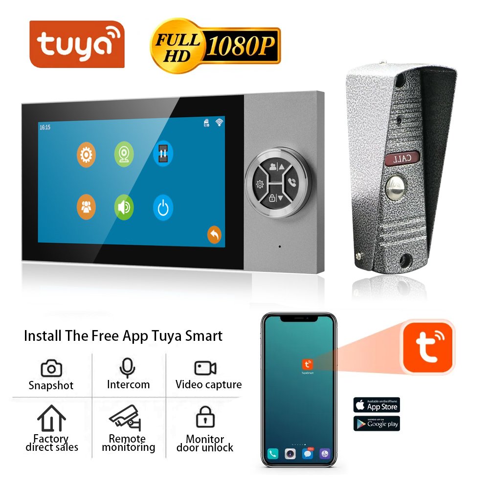 Tuya App Wifi Door Bell Video 1080p 4-wire AHD Doorbell Smart Ring Camera Doorbell with Chime for Hotel Home