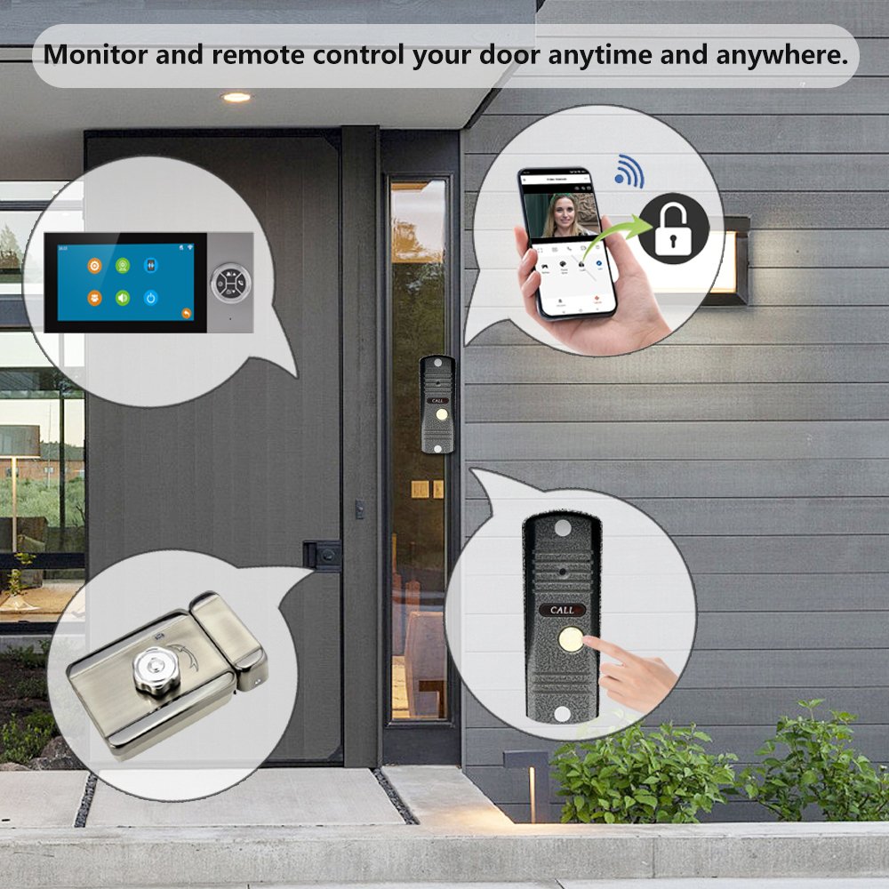 Tuya App Wifi Door Bell Video 1080p 4-wire AHD Doorbell Smart Ring Camera Doorbell with Chime for Hotel Home