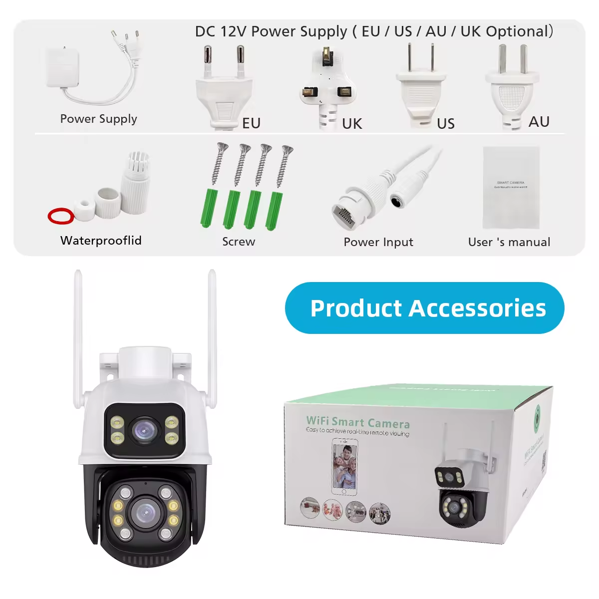 4K 8MP HD Wifi PTZ Camera Outdoor 4MP Dual Lens Dual Screen AI Auto Tracking IP Camera CCTV Audio Video Surveillance P2P iCSee
