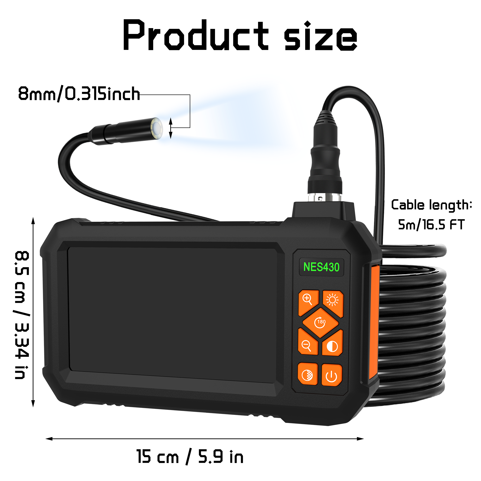 High Quality Wholesale NES430 5m Camera Analog Camera Industrial Borescope for Drain Pipe Sewer Pipeline Building Detection