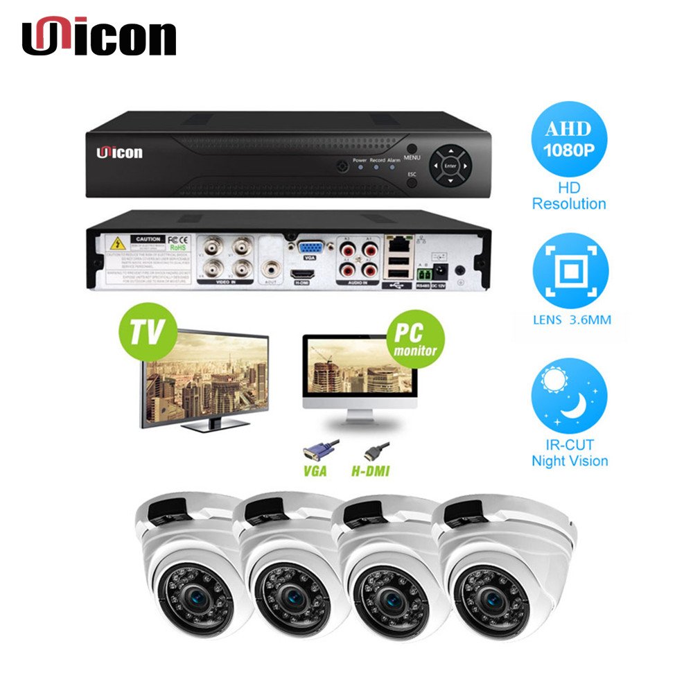 Outdoor Full HD 4CH CCTV AHD DVR KIT 1080P Video Surveillance With Digital Camera