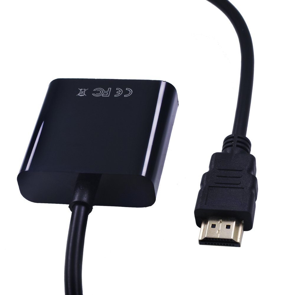 TISHRIC HDMI-compatible to VGA Adapter Cable 1080P HD Digital to Analog Converter Cable for PC Laptop