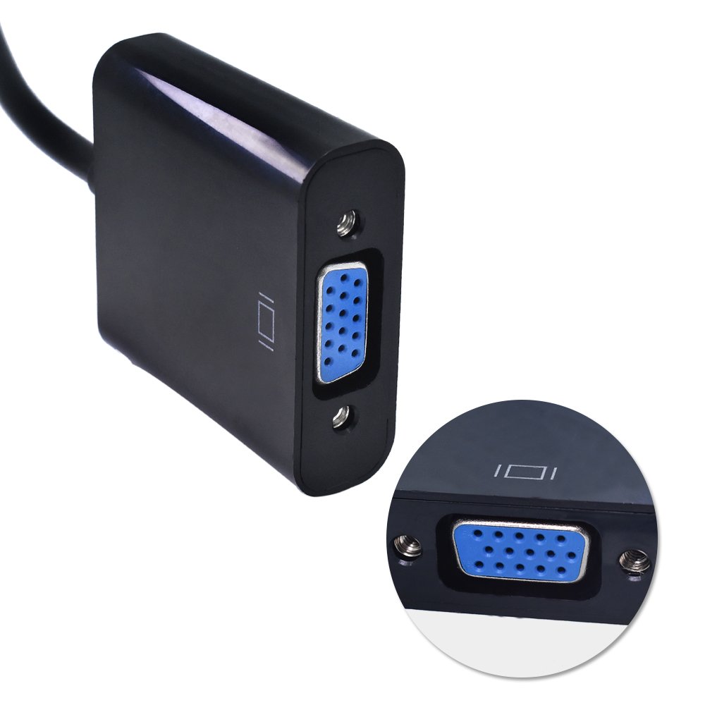 TISHRIC HDMI-compatible to VGA Adapter Cable 1080P HD Digital to Analog Converter Cable for PC Laptop