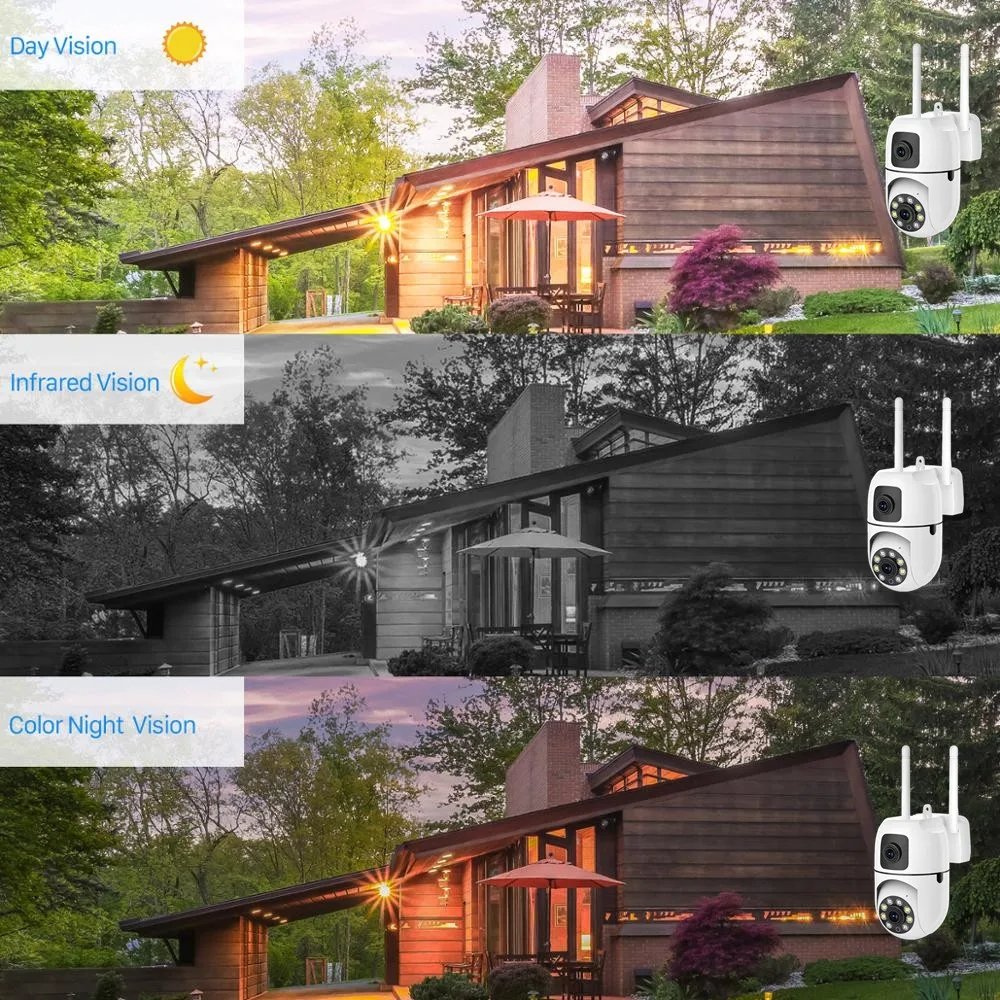 Factory Cheap indoor 4MP Dual Lens Wifi Camera Human Detect 2.4G Wireless Security Camera PTZ YIIOT Dual Lens Wifi IP Camera