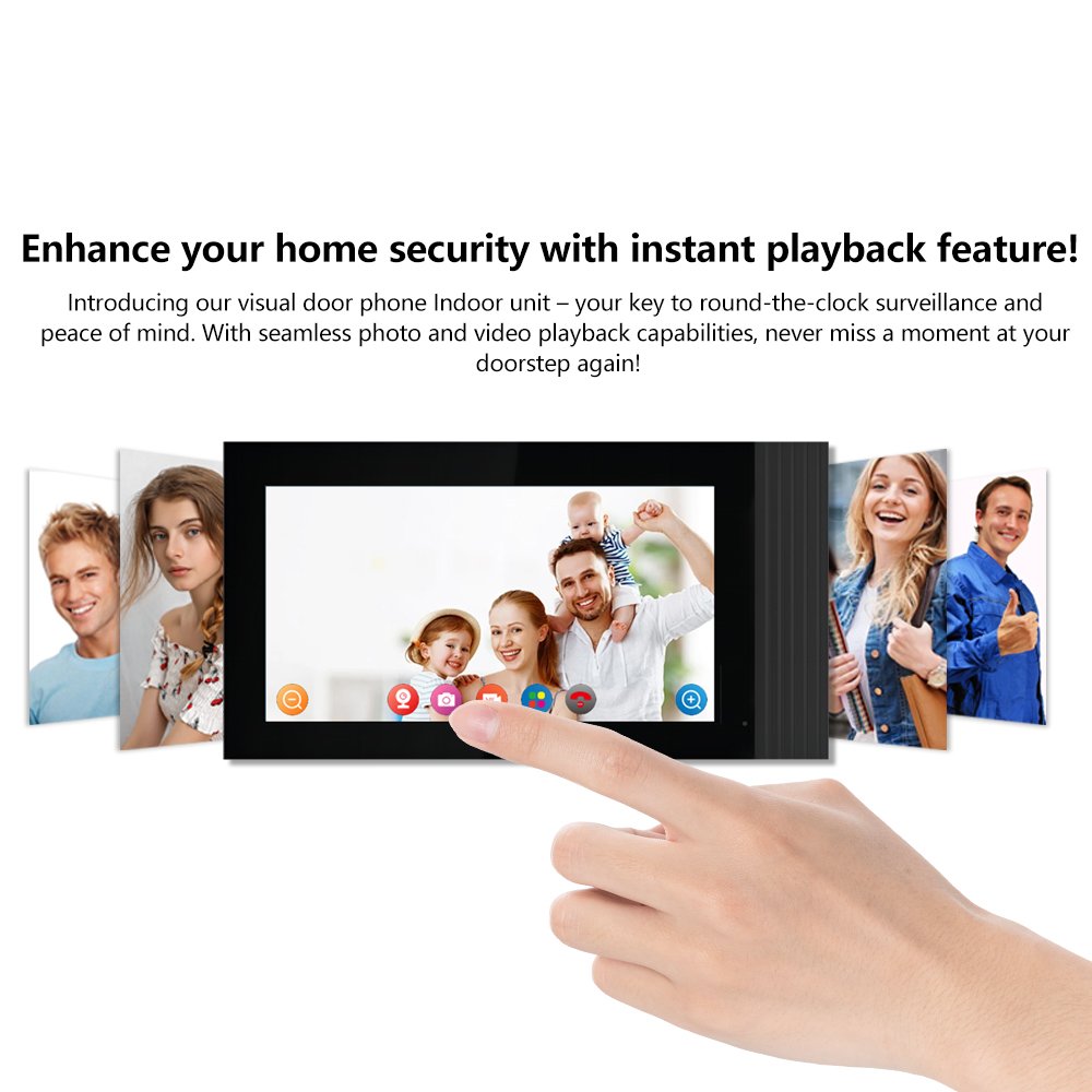 Tuya Smart Wifi Video Doorbell7 Inch Ahd Screen App Intercom Visual Intercom System With 1080p Hd Camera