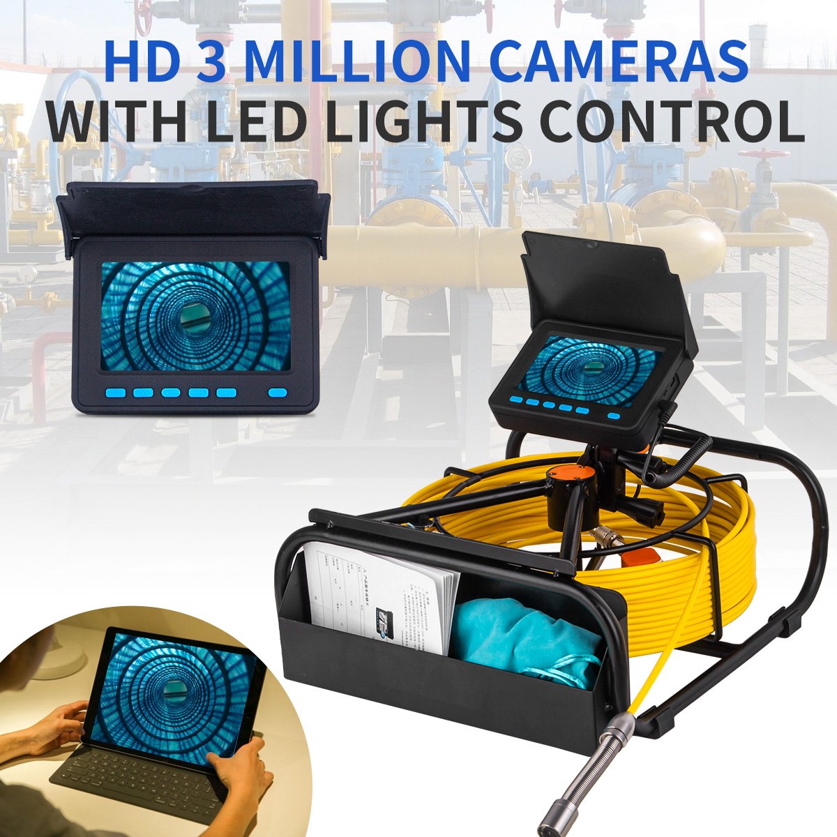 Digital Video Recorder Underwater Wifi Security Analog Pipe Inspection Camera For Swimming Pool Pipe