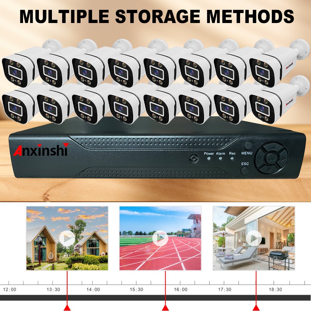 5MP 16CH Analog Camera kit Video CCTV System Kit IP66 Waterproof Two Way Audio Syscurity Camera Kit