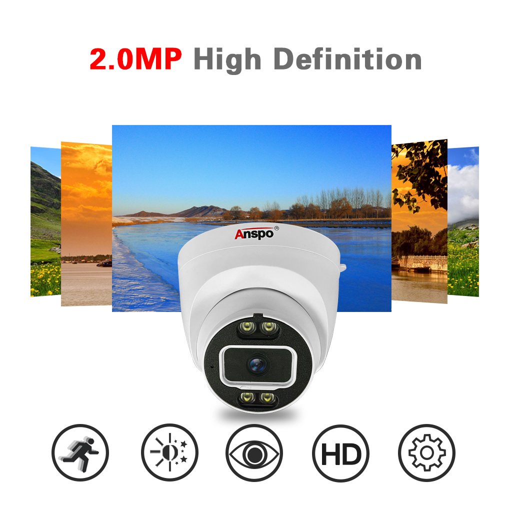 Night Vision 2MP Dome Camera Array Led Full HD 1080P Starlight AHD Turret Camera