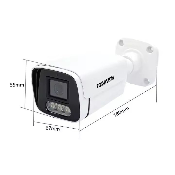 Fosvision 5MP outdoor waterproof CCTV TVI AHD coaxial audio camera full color night vision HD camera with warm light