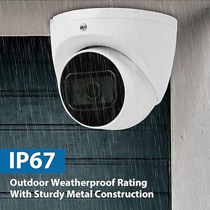 Wakiya 4-in-1 8MP/4K Turret Dome Analog Camera AHD/CVI/TVI Night Vision Waterproof Function H.264 CMOS NVR Indoor/Outdoor Use