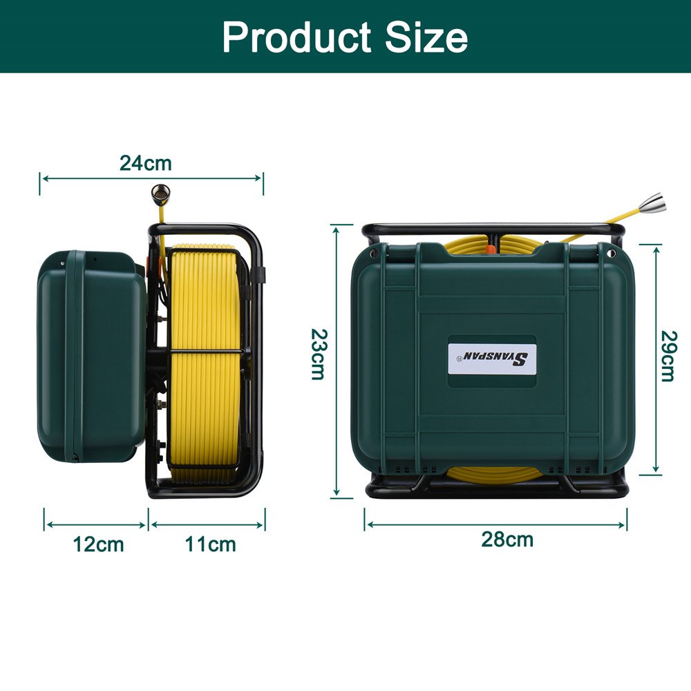 20M Cable 7 Inch Wireless Manhole Pole Waterproof Cctv Endoscope Video Sonde For Sewer Pipe Inspection Camera