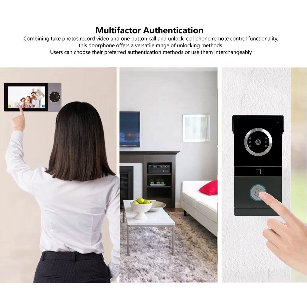 TUYA Video Intercom WIFI RFID Fingerprint Video Door Phone System Home Intercom with 7 Inch Support Remote APP unlocking