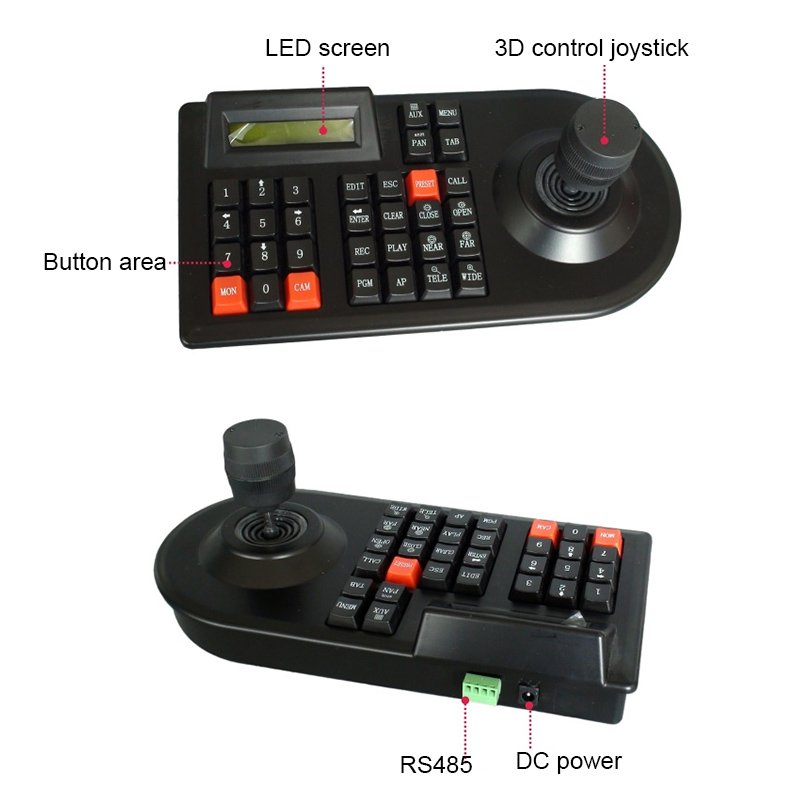PTZ Control 3D Keyboard Joystick for Analog CCTV Camera RS485 3Axis Accessory