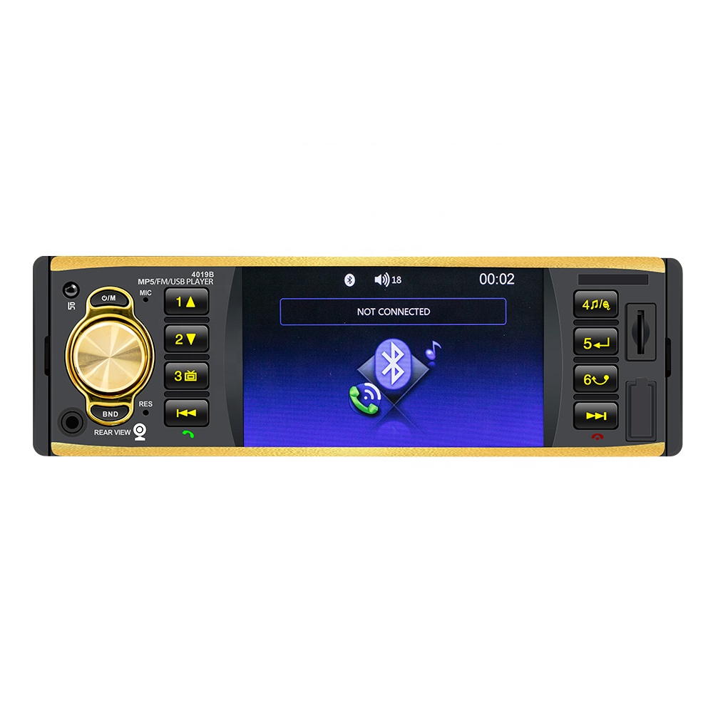 Car MP5 Player 4019B 4.1 Inch 1 Din Car Radio Blue-tooth Video MP5 Player with Rearview Camera One Color with 8-LED Rear Camera