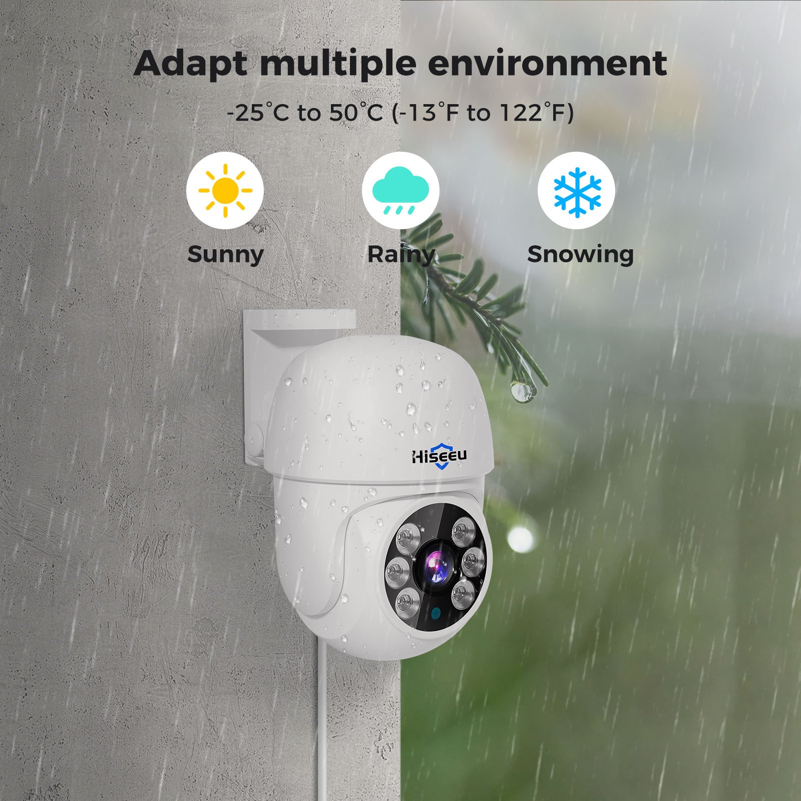 Hiseeu 5MP H.265 AHD outdoors Indoor Night Vision with Audio CCTV Surveillance Security Ptz IP Dome 360 Cctv Analog Camera