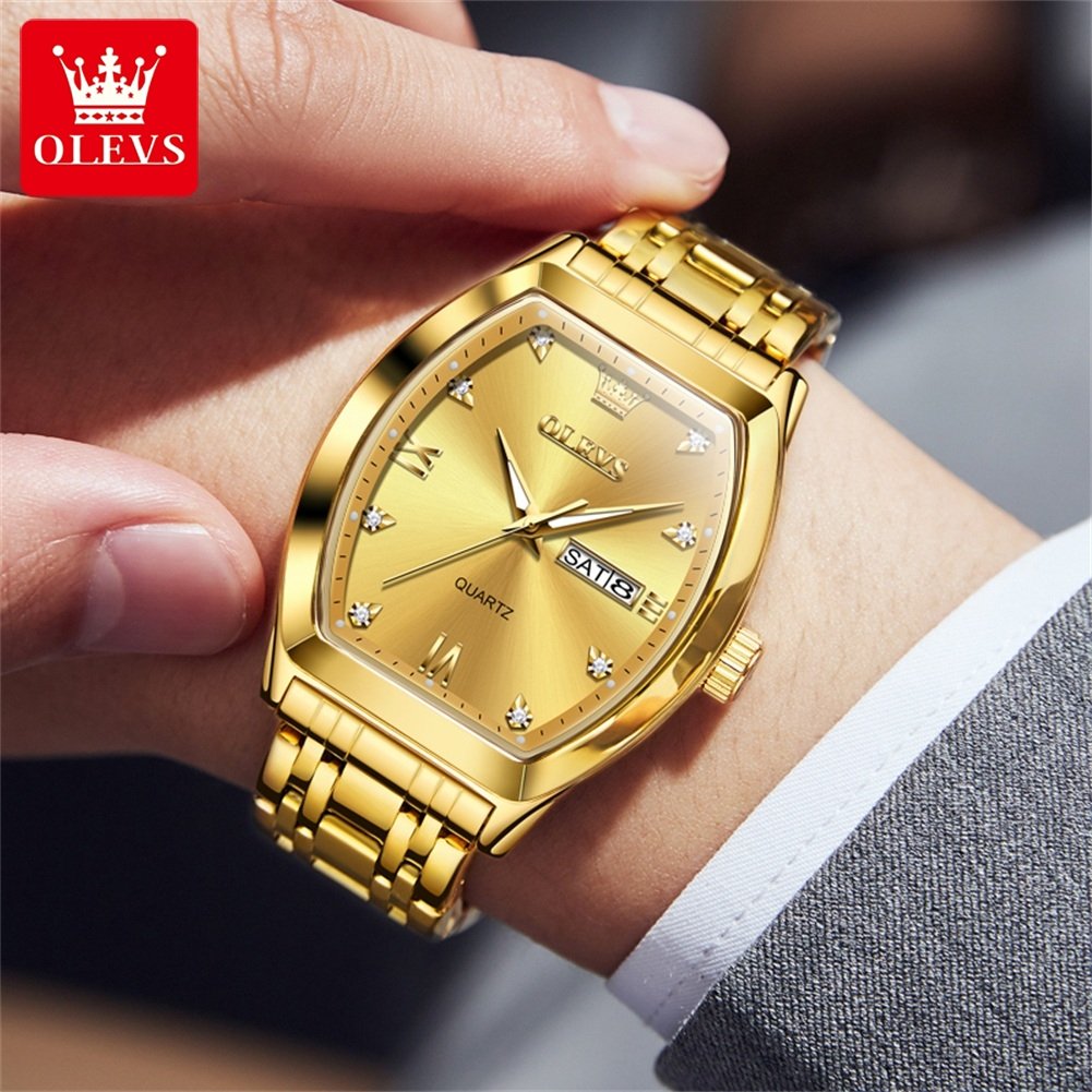 OLEVS 5528 Business Luxury Multi Time Zone Men Waterproof Feature Analog Date Wristwatch Stainless Steel Quartz Watch For Reloj