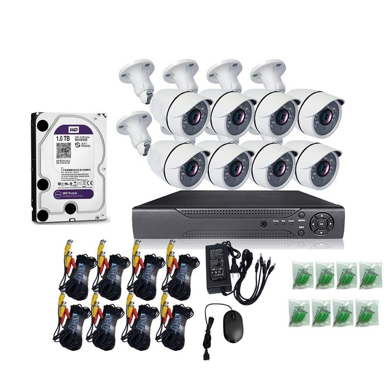 home cctv camera prices 5MP HD night vision full color AHD DVR 8 channel full kit