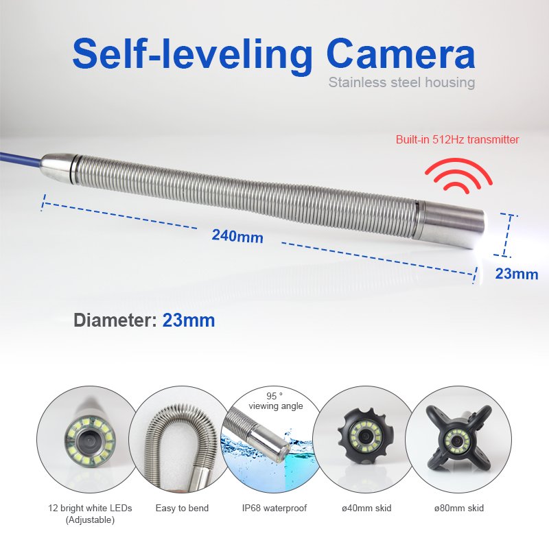 WOPSON 512HZ transmitter pipe locator 38mm pipeline plumbing camera chimney inspection camera sewer