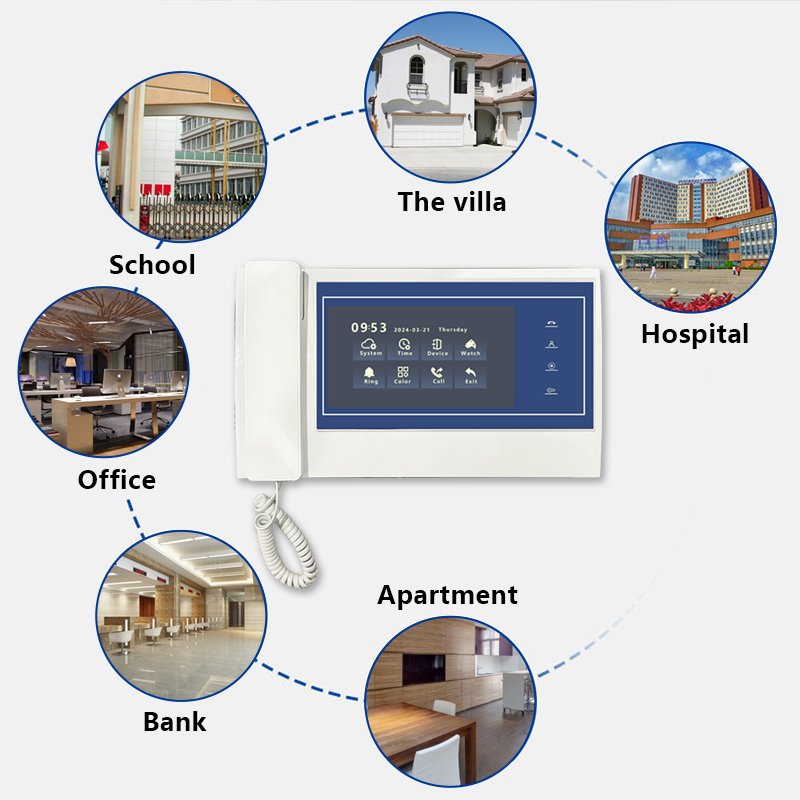 4 Wired Video Door Phone 7 Inch Lcd Screen Monitor 4 Wire Waterproof Intercom Videophone Intercom