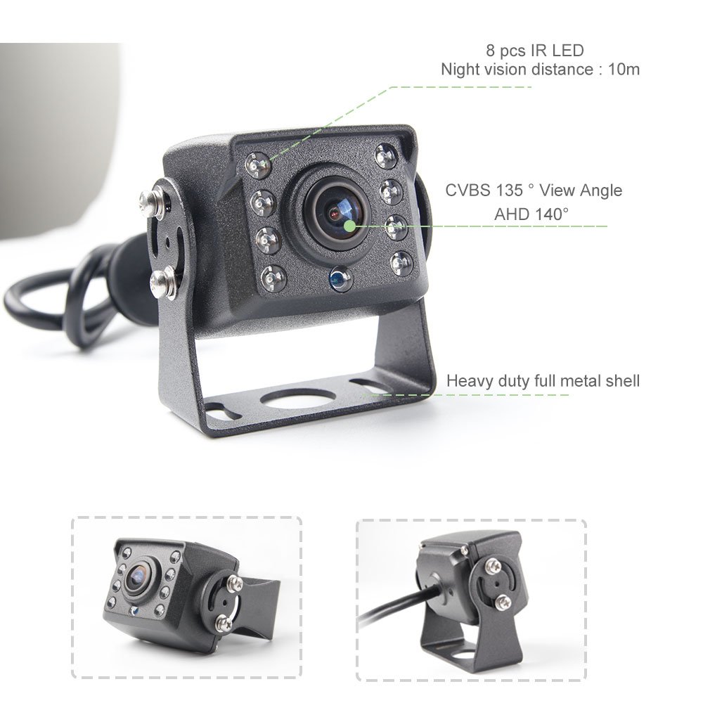 140 Degree Garbage Truck Trailer Taxi Backup Parking Cam Reversing Camera Wide Angle