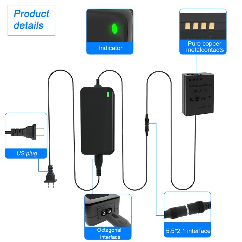 Fake Battery CP-W126 W126S For Fujifilm Camera External Power Adapter