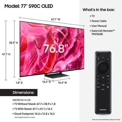 PREMIUM DEMAND Sams u n g S90C 77" 4K HDR OLED TV