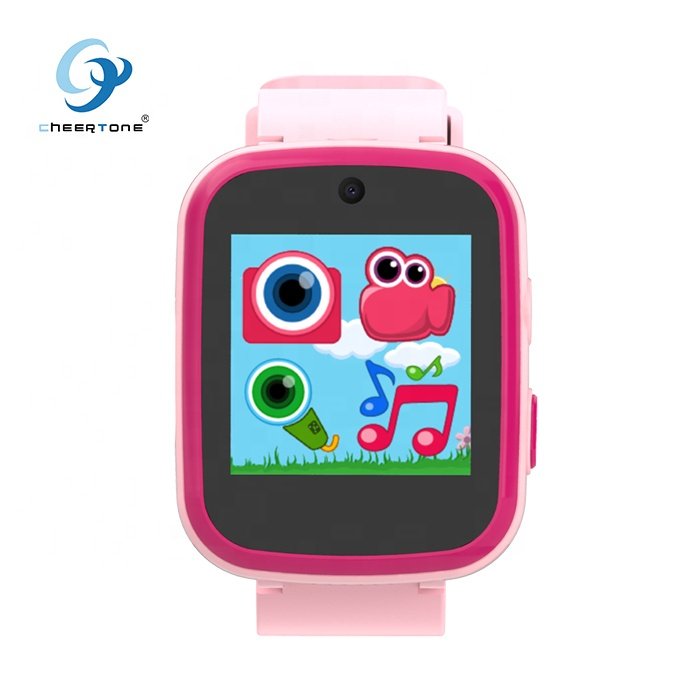 CTW11X High quality wholesale educational kid smart watch toys for school kids girls pink with DIY dial background reminders