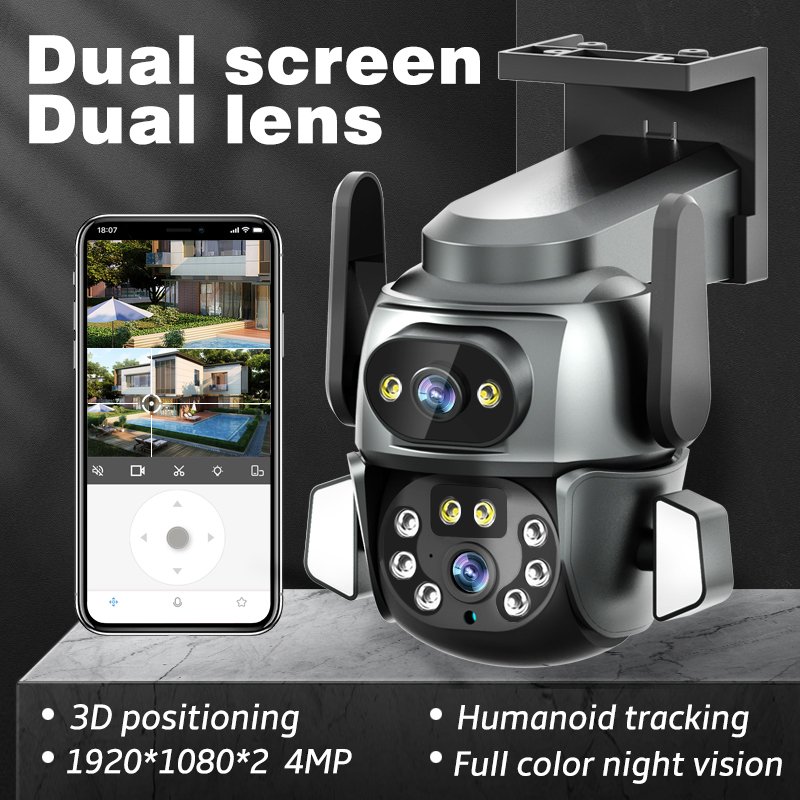 1080P+1080PWIFI binocular outdoor waterproof intercom gun ball zoom camera