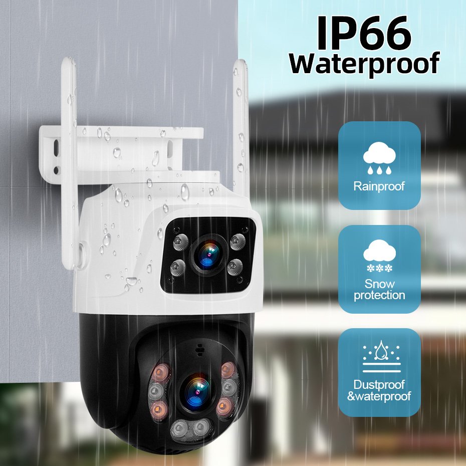 KERUI 6MP PTZ Camera Home Security AI Motion Tracking Dual Lens Wifi Network Camera CCTV Surveillance IP Wireless Camera