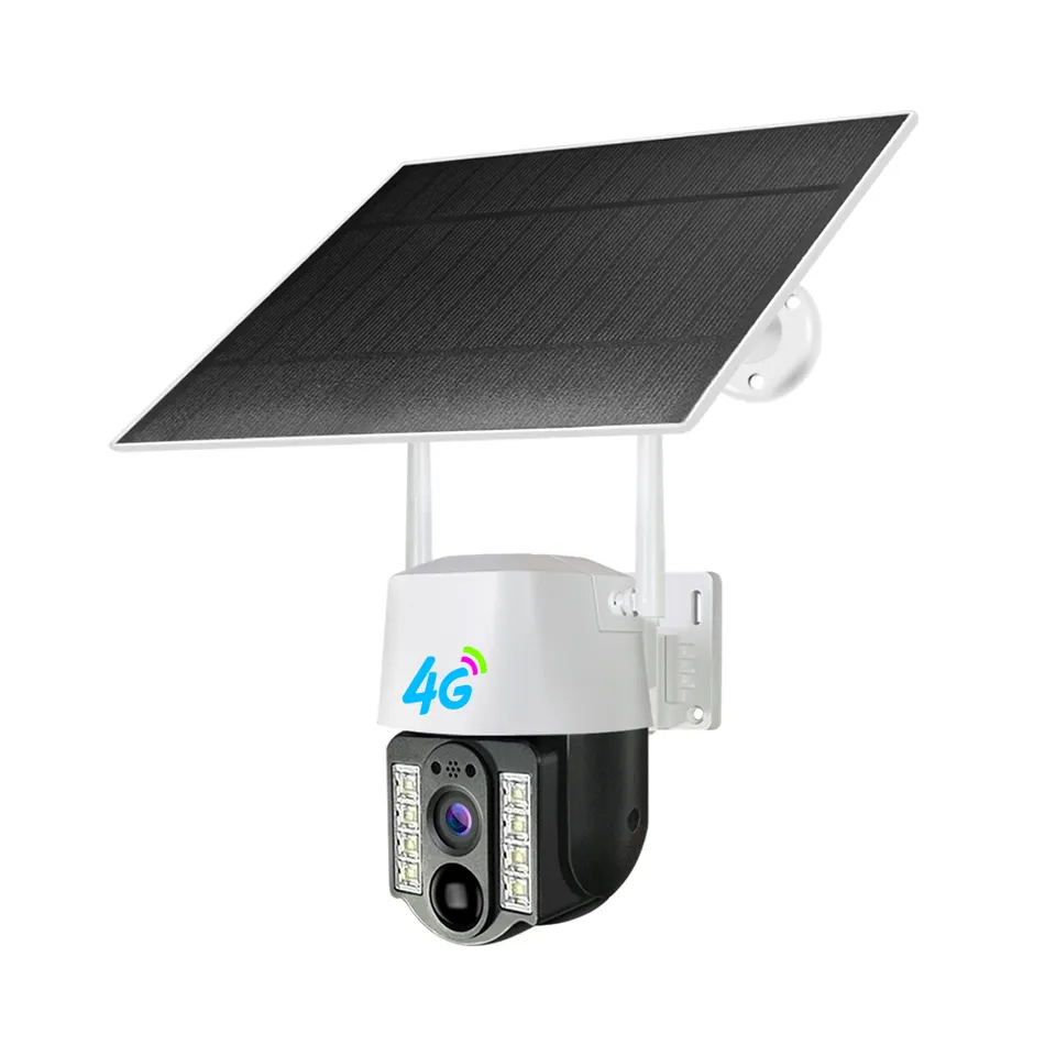V380 Pro 4G Solar Battery Camera Powered Outdoor Waterproof Safety PTZ Low-Power Outdoor 2MP Full Color Night Vision