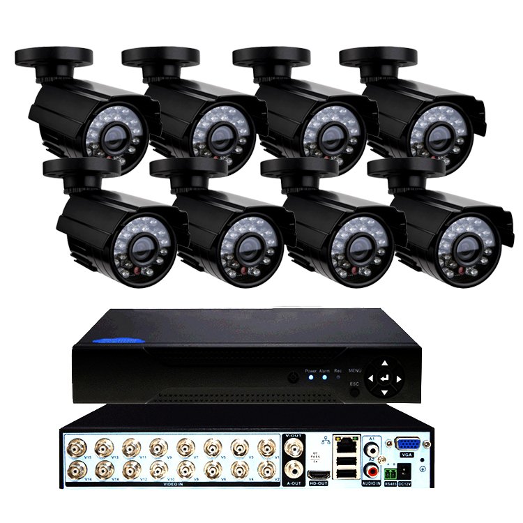 complete CCTV outdoor night vision office security DVR surveillance 4 CH 8CH 16CH AHD kit camera