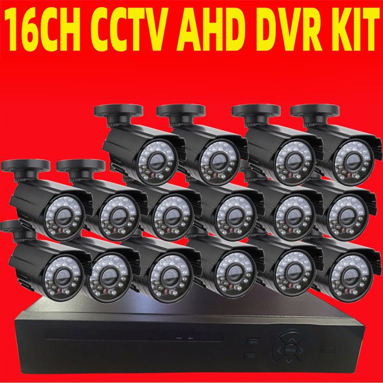 complete CCTV outdoor night vision office security DVR surveillance 4 CH 8CH 16CH AHD kit camera