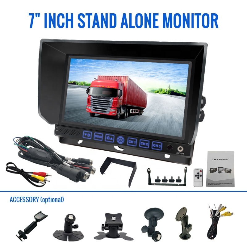 7 Inch High Resolution TFT Digital Touch Key Monitor USB Connection Multifunction Backup Camera Cars Trucks Portable LCD Screen