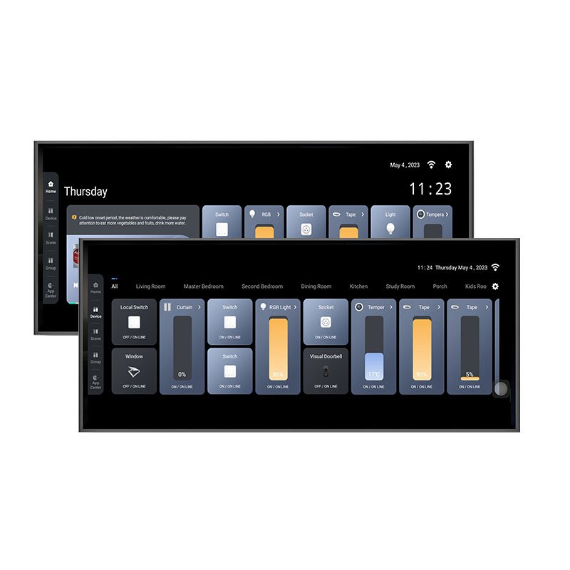 12.3 inch Touch Control Panel audio Light-dimmer Music Play android11 smart home central control panel smart home with Gateway