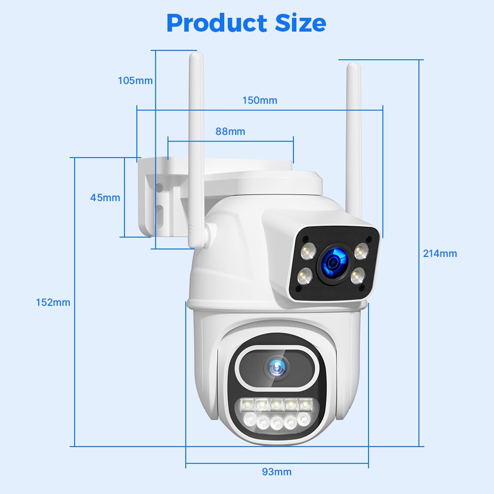 dual lens dome cctv camera Icsee App mini outdoor wifi cctv camera connected to mobile phone smart AI camera security