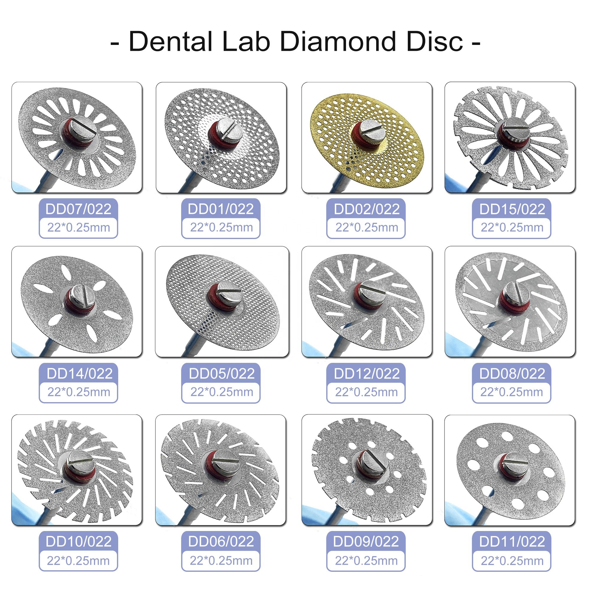 19mm/22mm Diamond Disc Disks Double Sided Grit Cutting Disc Tool Thickness Dental Lab