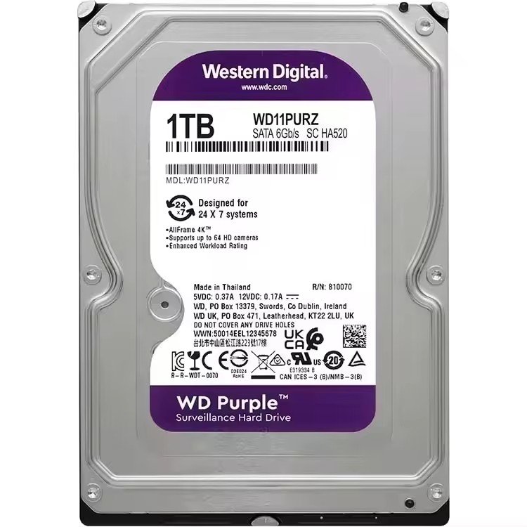 Western 500GB 1TB 2TB 3TB 4TB 6TB 8TB Digital Purple Hard Drive Sata Cache 3.5" HDD Hard Drive Western 500GB