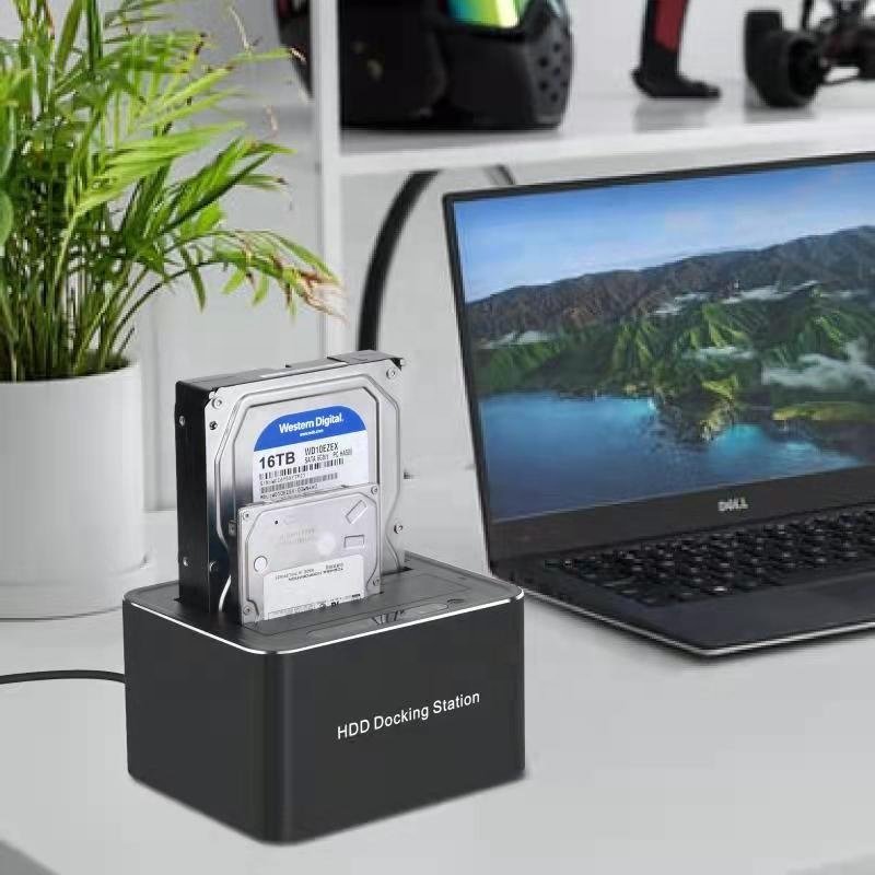 2-bay sata hdd offline clone Aluminum Dual Bay USB3.0 Hdd Duplicator 5Gbps Hard Drive Disk Hdd Docking Station