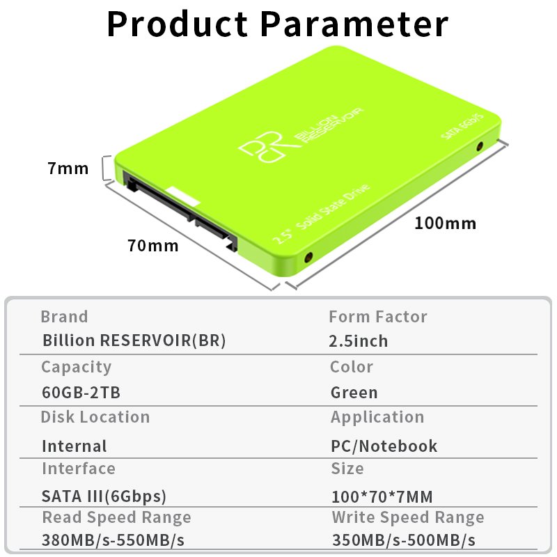 Billion Reservoir ssd sata hard disk solid state drive ssd 500gb 512gb for laptop 128GB 256GB 240GB SSD disk