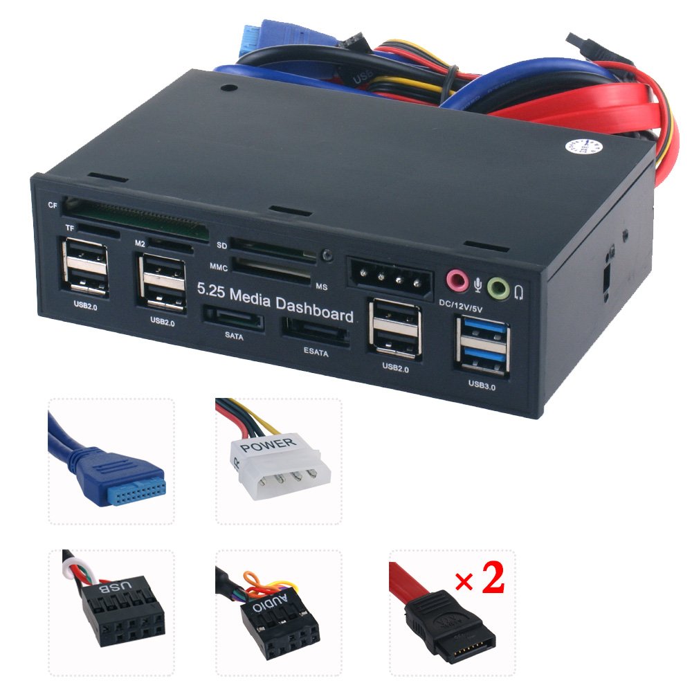 USB External 3.5-inch Hard Disk Disk Head USB2.0 USB3.0 5.25" 525E Multi-function Hard Drive Audio Plug