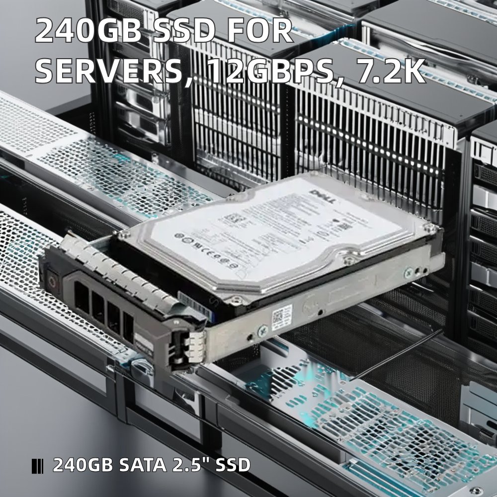 New 1TB NVMe SSD Hard Disk for Server Rack 240G SATA 2.5 7.2K 12Gbps Metal Shell M.2 Interface for Laptop and PC