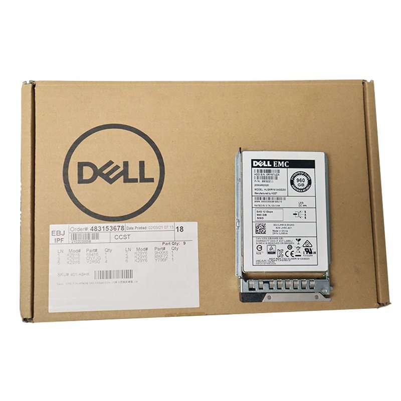 Dell 480g 960g 1.92t 3.84t 2.5 10tb 16tb 8tb 4tb 18tb 1tb 300tb 2tb 500gb SSD Internal Hard Drive Hdd For Server